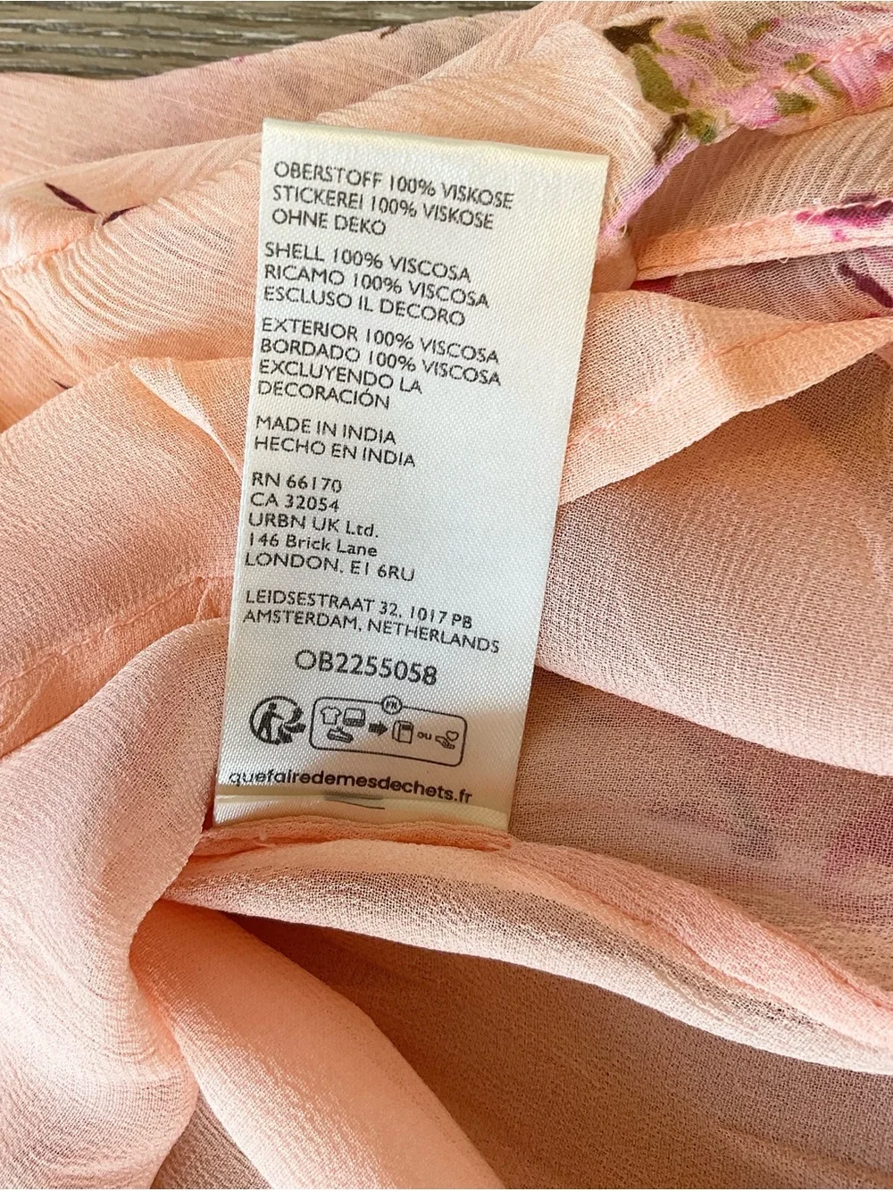 Free People Marney Floral Mini Dress In Peach Combo Size Large NWT